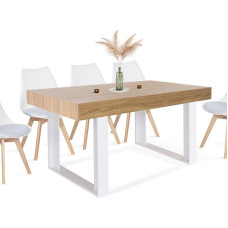 IDMarket Phoenix Rectangular Dining Table for 6 Seater Wood and White