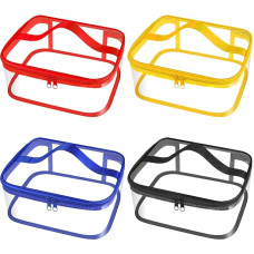 Clear PVC Toy Storage Bags with Handles, 9.8 x 7 x 4.5 inches, Travel Toiletry Bag, Waterproof Toy Storage Bags with Zipper