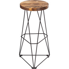 Bar Stool for Home Bar, Bar Chair, Kitchen Chair, Bistro Stool, Counter Stool with Footrest, Chair, No Assembly Required, Industrial Design (Triangle Shape 75 cm Height, Brown)