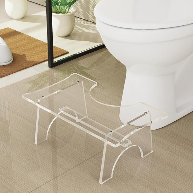 Nynelly Toilet Stool Bathroom Squatty Toilet Stool Made of Acrylic, Toilet Stool for Adults and Children, Relaxed Toilet Experience, Aid and Support for Hemorrhoids, Bloating