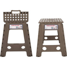 18 Inch Portable Folding Step Stool, Foldable Step Stool, Non-Slip Chair for Adults with Safety Buckle (White Spotted Dark Coffee)