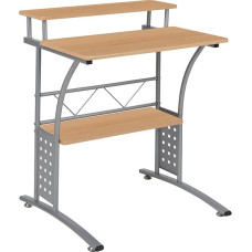 Flash Furniture Clifton Maple Computer Desk with Top and Bottom Shelves, 28-inch