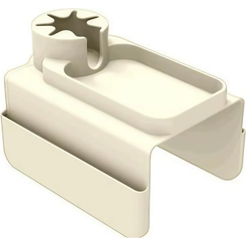 ROSSRORE Non-Slip Couch Armrest and Cup Holder, Sofa Armrest Organizer with 4 Pockets for Magazines, Tablets, Phones, iPads, Coffee Cups, White