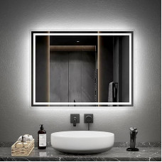 Emke LED Bathroom Mirror with Lighting, Warm White Light, Wall Mirror
