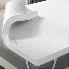 BedStory 6 cm Mattress Topper, 150 x 190 cm, Viscoelastic Mattress Topper with Cooling Gel, Memory Foam Topper, Removable and Washable Topper