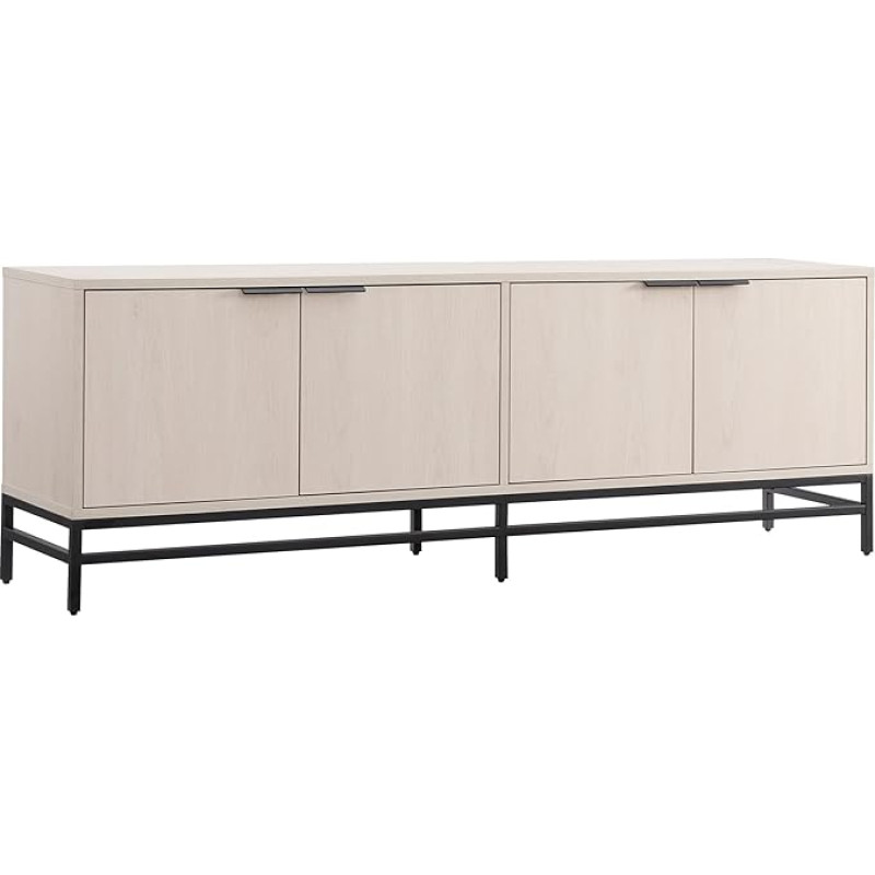 Henn&Hart Transitional TV Stand in Beech White for Home, Living Room, Bedroom, Entertainment Room, Office