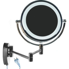 HIMRY KXD3132-7x LED Wall Mirror Cosmetic Mirror 8.5 Inch 7x Magnification Illuminated Cosmetic Mirror Make-Up Shaving Bathroom Mirror Foldable Adjustable Chrome-Plated Metal