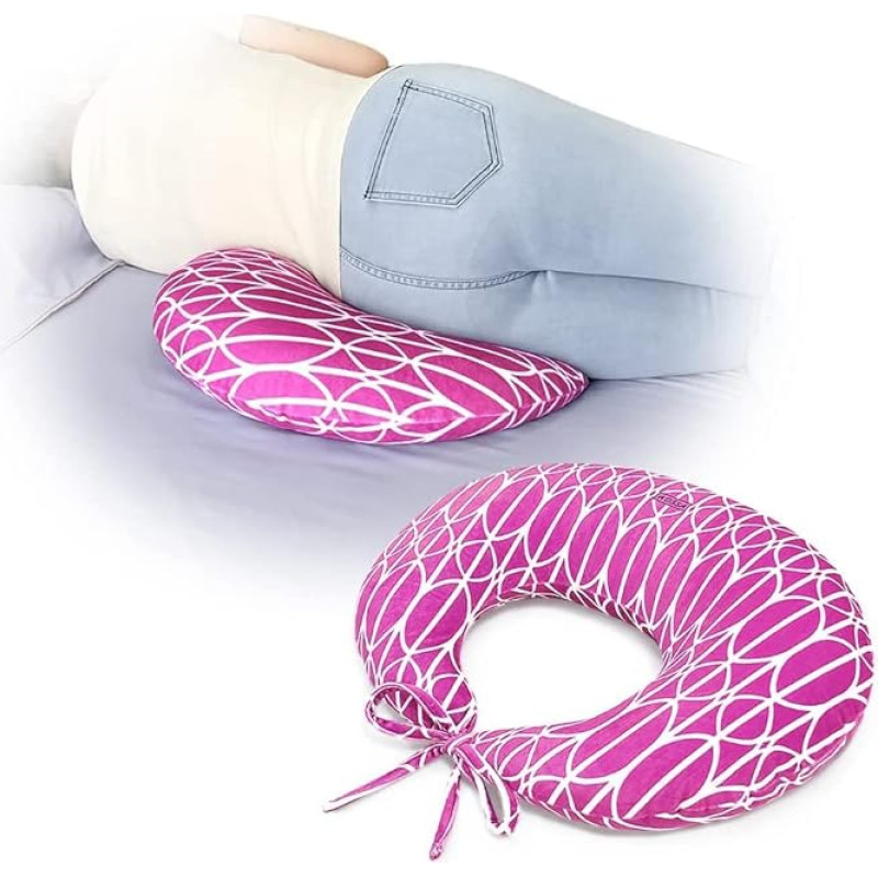 BBL Pillow After Surgery for Sleeping BBL Booty Butt Pillow for Sitting Brazilian Butt Lift BBL Chair Bed Post Surgery Supplies Recovery Foams Donut Seat Cushion (Pink)
