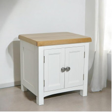 GROF Furniture Snow White Small Wooden Storage Cabinet, 2 Doors, Storage Cabinet for Bedroom, Multipurpose Cabinet, Small Cabinet for Kitchen or Bathroom