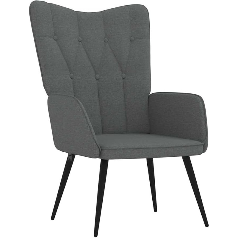 vidaXL Recliner Chair, Armchair with Steel Frame, Relaxing Chair, Upholstered Chair with Armrests, TV Chair, Upholstered Chair, Living Room, Modern, Dark Grey Fabric