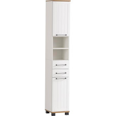 Schildmeyer Jelda 154220 Tall Cabinet Matt White/Oak Country House Decor 30.3 x 32.6 x 180.9 cm
