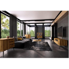 Living Room Set 5-Piece Solid Oiled Oak Sideboard Coffee Table Lowboard Soft Close Grooved Front