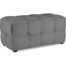 Homestyle4u 1927 Stool Grey Upholstered 2-Seater Bench Seat Cube