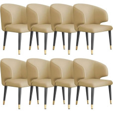 UIBHGVFG Dining Set with Wooden Legs 8 Pieces Microfiber Leather Kitchen Soft Padded Seat Counter Lounge Living Room Reception