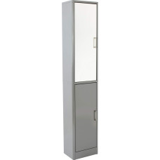 House & Homestyle Mirrored Tallboy Unit, Grey, H 162 cm x W 32 cm x D 22 cm