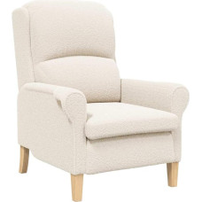 vidaXL Ergonomic Armchair Cream Fabric, Wood Standard Ergonomic