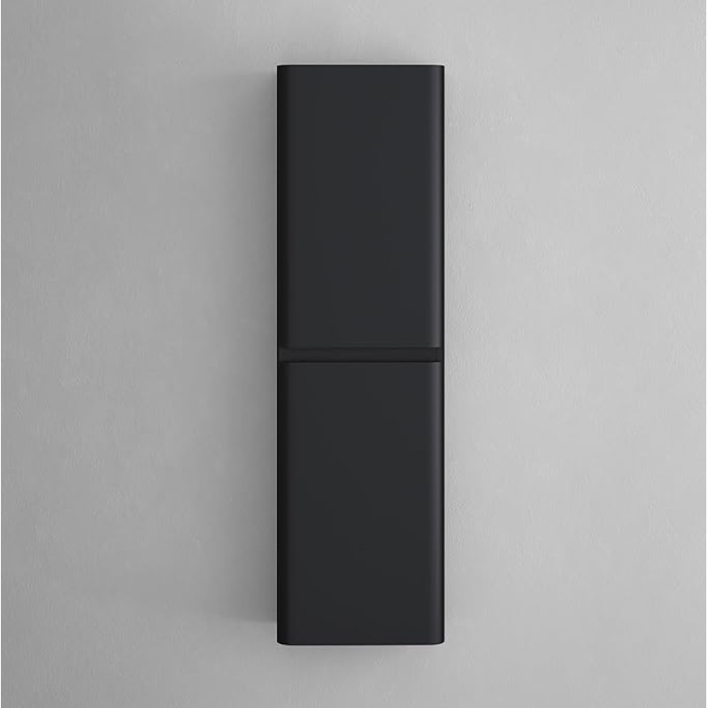 doporro Lucca Side Cupboard Bathroom Cabinet Narrow Tall Bathroom Hanging Shelf W x D x H Approx. 35 x 20 x 120 cm Matt Black