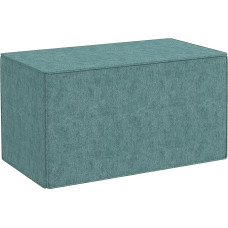 HOMCOM 2-in-1 Footstool with Removable Cover, Footstool Ottoman in Linen Look, Wood and Sponge, 75 x 41 x 41 cm, Green