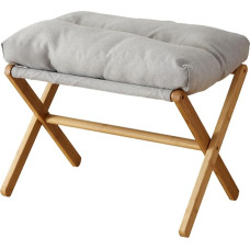 Modern Multifunctional Footrest with Soft Cushion for Living Room, Bedroom, Office, Footstool, Foldable Footstool with X-Legs, Under Desk with Solid Wood Legs (Grey)