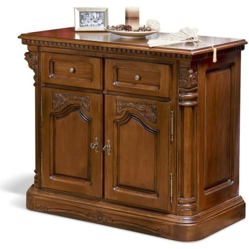 SIMEX Furniture - Cristina Collection - Wooden Bar Stand - Solid Wood - Beech Wood Furniture Natural Brown - Living Room, Office