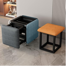 YXZN 5 in 1 Nesting Stool Footrest Stool Cube Footrest Seat Stackable Stool Footstool with Wheels for Bedroom Dorm Living Room
