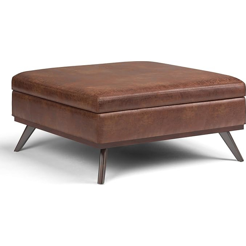 Simpli Home SIMPLIHOME Owen Mid Century Modern Large Square Coffee Table with Lifting Surface and Storage Space, 40