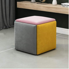 ZXF - Stackable Sofa Chair Stool Combination 5 in 1 Seat Cube Footstool - Breathable Suede Footrest Ottomans Home Accessory Creative Cube Sofa, Mixed Colours