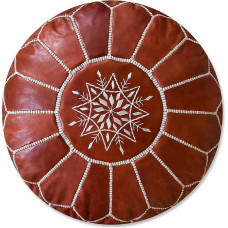 See the Good Soft Plant Leather Seat Cushion - Handmade - Filled - Footstool Ottoman Floor Cushion (Honey)