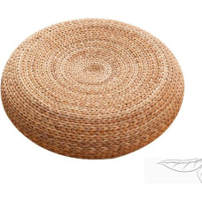 Artiz Pouf Ottoman Teal Rattan Stool Living Room Coffee Table Stool Meditation Cushion Cover Round Banana Leaves Natural Durable Handwoven Decor Foot Rest (Color : Natural, Size : 50x17cm)