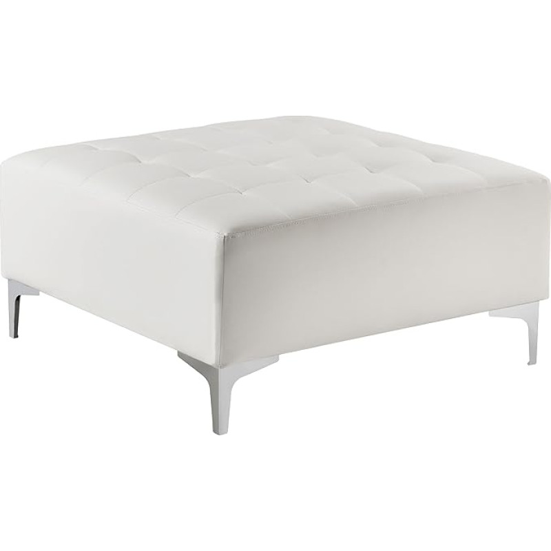 Beliani Modern Ottoman Faux Leather White Aberdeen