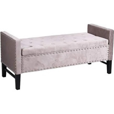 Hamptons Velvet Bench Upholstered Bench Velvet Stool Chest Bench 127 cm Country House Style Fha039 Palazzo Exclusive