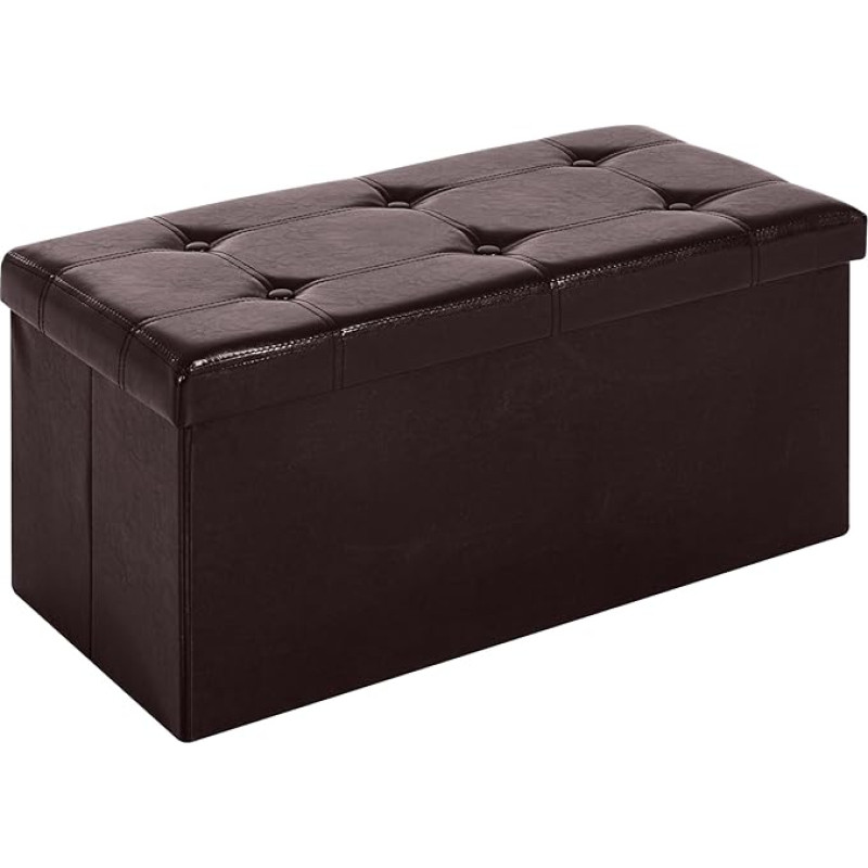 Homcom klappbarer Aufbewahrung, Sitzhocker, Ottomane, rechteckig, mit Fußstütze