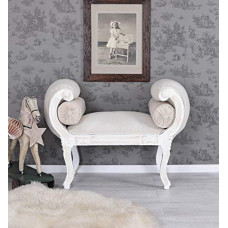 Palazzo Exclusive Cat591b01 Ottoman Chaise Lounge Baroque Voluten 96 x 70 x 50 cm Shabby Chic