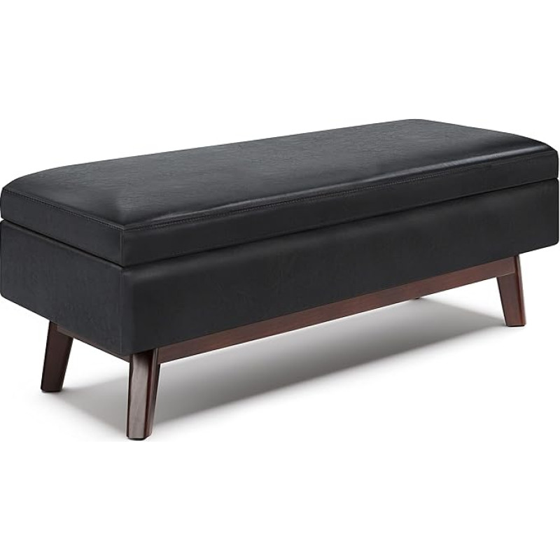 SIMPLIHOME Owen Owen Mid Century Modern Rectangular Ottoman with Storage 48