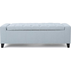 Christopher Knight Home Hikaru Light Sky Fabric Ottoman Measures 50cm D x 130cm W x 43cm H