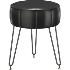 YMYNY Make-Up Stool Tool Kõrvitsastiil Pouf Diivan Stool, kaasaegne multifunktsionaalne meigijalats magamistuppa, elutuppa, 32 x 32 x 44 cm, must, HBD036B