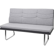 Mendler HWC-G54 Söögitoa pink kangast / kunstnahast harjatud roostevabast terasest hall pink 160 cm