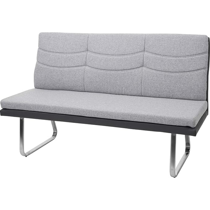 Mendler HWC-G54 Söögitoa pink kangast / kunstnahast harjatud roostevabast terasest hall pink 160 cm