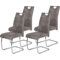 Flora Swing söögitoolide komplekt, Vintage mikrofiiber, kroomitud toruraamiga, 43 x 59 x 98 cm (B x S x K x K)