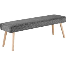 B&D home Emil 11308-120-ANTR Corduroy kangast söögitoa pink 120 cm pehmendusega puidust pink söögituppa, esikusse, garderoobi, täispuidust jalgadega, skandinaavia modernne disain, antratsiit