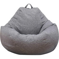 BAODBF Bean Bag Cover 100 x 120 cm Bean Bag Cover Without Filling Classic Bean Bag for Bedroom Office Living Room Patio Light Grey