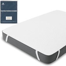 Twinzen Mattress Protector, 200 x 200 cm, Waterproof, Oeko-Tex Certified by Twinzen, Mattress Protector 200 x 200 cm, Made of Breathable Cotton with 4 Corner Elastics