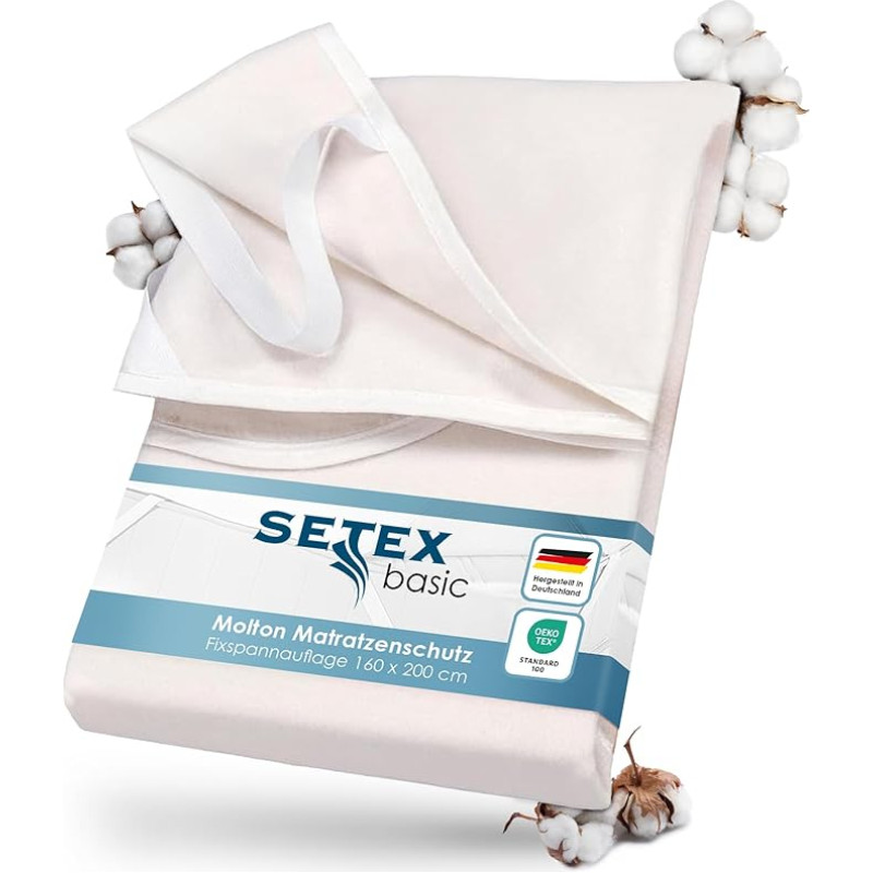 Setex Molton Mattress Protector, natural, 160 x 200 cm