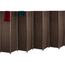 Relaxdays Folding Room Divider, 8-Piece Privacy Screen, H x W: 170 x 320 cm, Brown