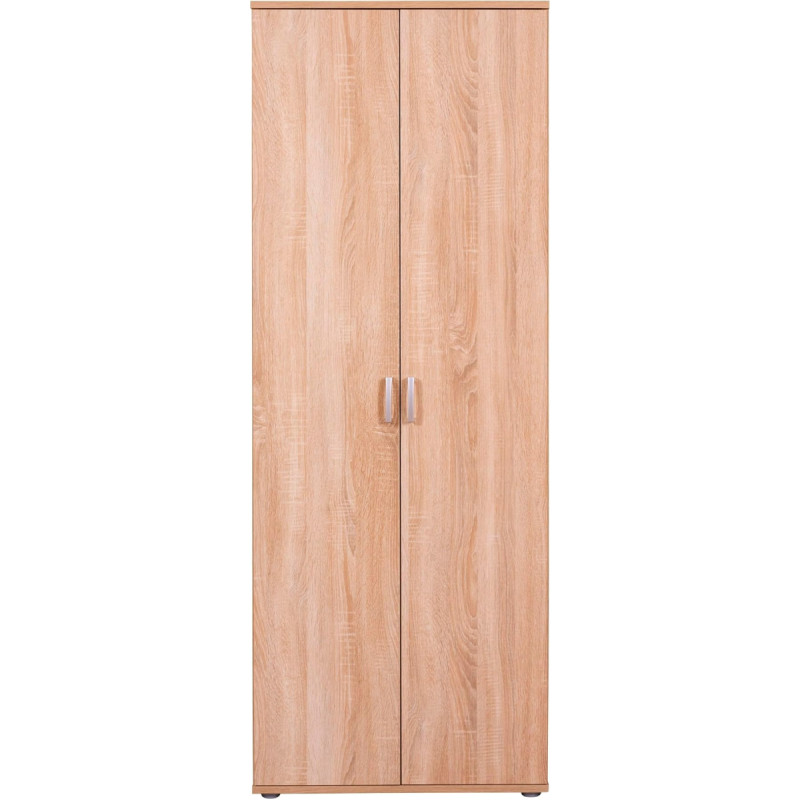 Inter Link, Multipurpose Cabinet, Broom Cabinet, Cleaning Cabinet, Household Cabinet, 2 Doors, 3 Shelves, Width: 70 cm, Depth: 34 cm, Height: 190 cm, Gallo HHS, Sonoma Oak