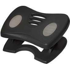 UNILUX Nymphea 100340822 Footstool Height-Adjustable Non-Slip Footrest in Black with Rocking Function for Office and Home