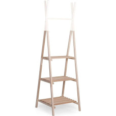 Childhome, Wardrobe Wardrobe Storage for Nursery Teepee Shape Beech Wood Solid White 197 x 60 cm Natural Wood