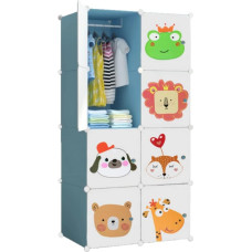 XOKOTAKI Children's Wardrobe, Modular Shelf, Children's Wardrobe, Modular Organiser, Storage Shelf for Home, 8 Modules, 140 x 70 cm