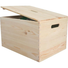 TIDYNI Wooden Toy Box with Lid, Beautiful and Practical Toy Storage, FSC® Certified (40 x 30 x 23 cm)