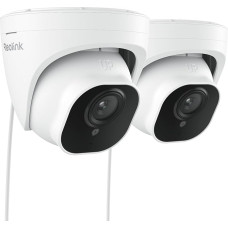 Reolink 2pcs 5MP PoE Surveillance Camera Outdoor, IP Camera with Audio and Micro SD Card Slot, 30m IR Night Vision, IP66 Waterproof, Motion Detection, Remote Access for Indoor, Outdoor, RLC-520-5MP